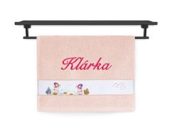 Dětský ručník se jménem NA PŘÁNÍ 30x50 Víly světle lososový