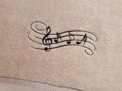 Luxusní dárková sada ručník + osuška béžová Noty