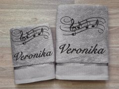 Ručník se jménem NA PŘÁNÍ 450g Noty šedý