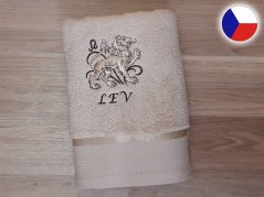 Luxusní dárkové balení ručníku Znamení Lev béžová/hnědá