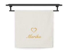 Ručník se jménem ratanika vanilka 50x100 Srdce