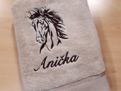 Ručník se jménem NA PŘÁNÍ 450g Kůň Apollo béžový