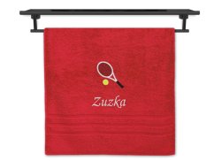 Ručník se jménem NA PŘÁNÍ červený 50x100 Tenisová raketa