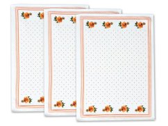 Bavlněné utěrky 50x70 Růžičky oranžové 3ks