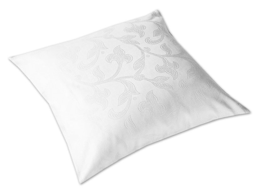 Luxusní damaškový povlak na polštář 50x70 Rokoko bílé