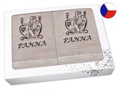 Luxusní dárková sada ručník + osuška Znamení Panna béžová/hnědá