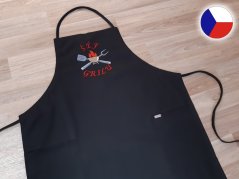 Pánská zástěra na grilování s výšivkou černá 72x100 Šéf grilu