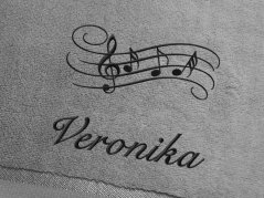 Ručník se jménem NA PŘÁNÍ 450g Noty šedý