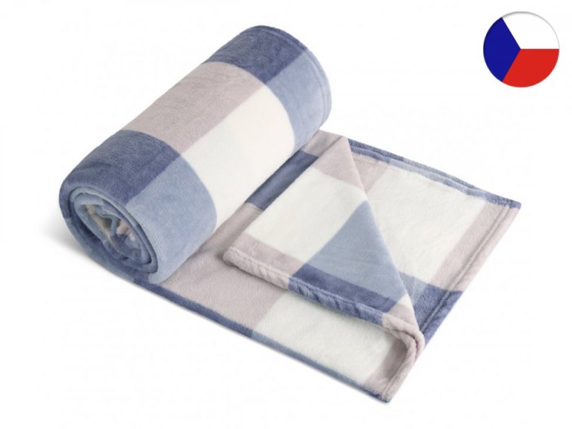 Kempingová deka 150x200 Kostka modrá 220g