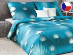 Luxusní povlečení bavlněný satén 70x90, 140x200 GEON Pampelišky na modré