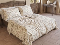 Povlečení bavlna EXCLUSIVE 2x 70x90, 220x200 Kvítí béžové