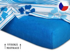 Froté prostěradlo na vysokou matraci 90x200 EXCLUSIVE Modř královská