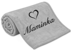 Deka pro maminku se srdíčkem 150x200 světle šedá