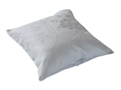 Luxusní damaškový povlak na polštář 40x40 BOHEMA Kytice šedá