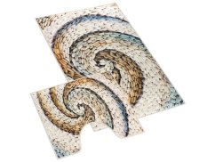 Koupelnová sada předložek 3D Oblázky béžové