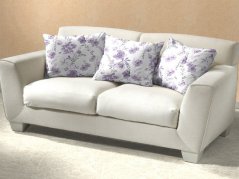 Krepové povlečení prodloužené KOMFORT Kvítí fialové na bílém 70x90, 140x220