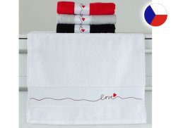 Froté ručník 50x100 NORA TISK 450g Love bílé