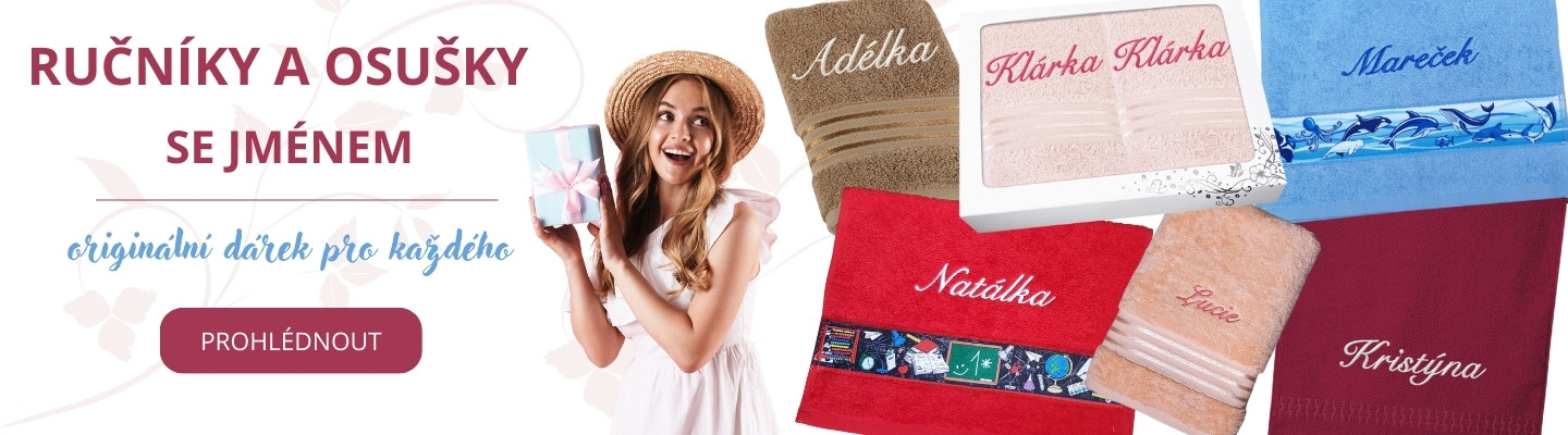 Ručníky a osušky se jménem.