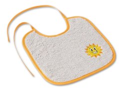 Dětský bryndák LOTA 25x25 Sluníčko světle šedá/žlutá 350g 