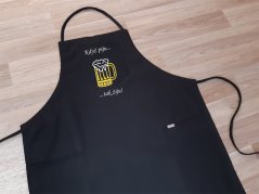 Zástěra pro muže s výšivkou černá 72x100 Když piju tak žiju