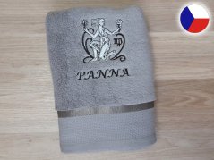 Luxusní dárkové balení ručníku Znamení Panna šedá/šedá