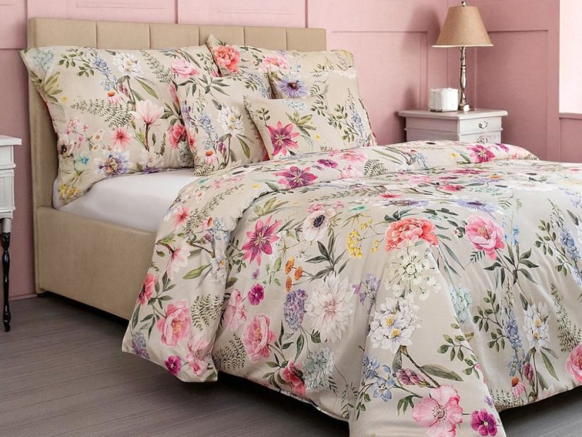 Povlečení satén 2x 70x90, 240x220 Botanica elegance