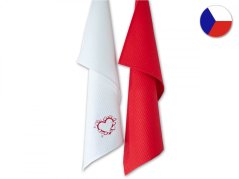 Vaflové utěrky RUMBA 2x 46x70 Srdce