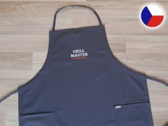 Zástěra pro muže s výšivkou šedá 72x100 GRILL MASTER HVĚZDY 