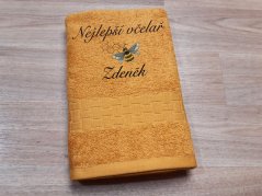 Ručník se jménem NA PŘÁNÍ 450g Nejlepší včelař hořčicový