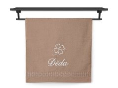 Ručník DĚDA se čtyřlístkem 50x100 ratanika tmavě béžová