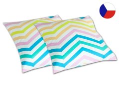 Saténový dekorační polštářek 40x40 Duha multicolor