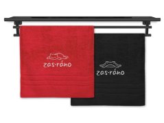 Set ručníků Zas ráno kočka červená a žabák černý