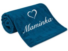 Deka pro maminku se srdíčkem 150x200 petrolej