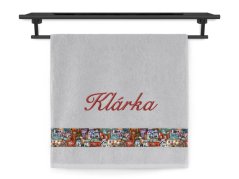 Osuška se jménem NA PŘÁNÍ 70x140 Domečky den jemná ocel