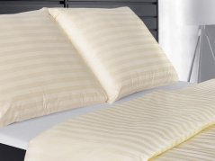 Povlečení Atlas grádl proužek 2 cm 70x90, 140x200 Smetanové