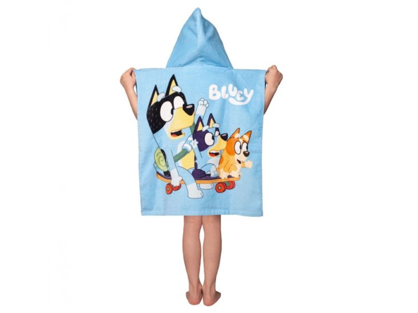 Dětské froté pončo/osuška Bluey skate