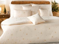Damaškové povlečení EXCELLENT 2x 70x90, 200x200 SOPHIA Malé hvězdičky zlaté