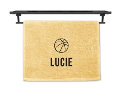 Malý ručník se jménem NA PŘÁNÍ žlutý 30x50 Basketbal