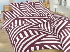 Bavlněné prodloužené povlečení 140x220, 70x90 KOMFORT Zebra bordó