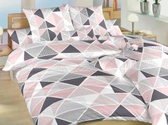 Bavlněné povlečení KOMFORT Pyramidy pudrové 70x90, 140x200