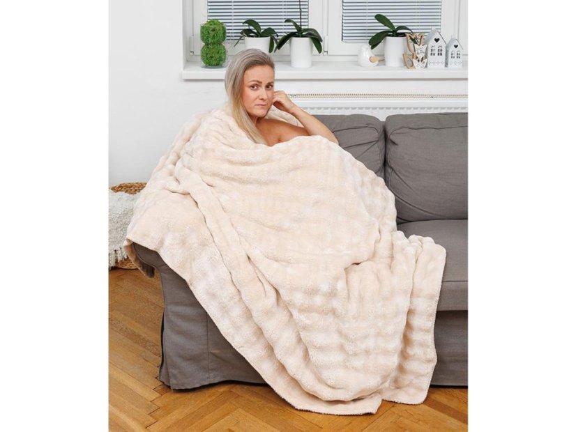 Luxusní deka mikroplyš 150x200 Stella obláčky béžové