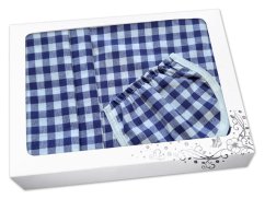 Dárkové balení Kanafas kostka modrá/bílá zástěra + chňapka + utěrka