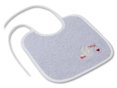 Dětský bryndák LOTA 25x25 Čapí pošta fialová/bílá 350g 