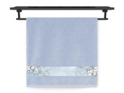 Froté ručník 50x100 NORA TISK 450g Něžné kvítí světle modrý