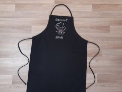 Dárková zástěra pro kuchaře černá 72x100 Dnes vaří + text na přání