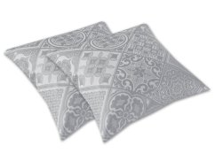 Damaškový dekorační polštářek 40x40 EXCELLENT ORNELLA Moralika stříbřitě šedá