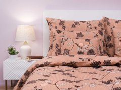 Krepové povlečení KOMFORT Klaudie světle hnědá 2x 70x90, 200x200