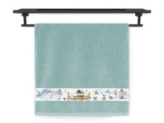 Froté osuška 70x140 NORA TISK 450g Zimní nálada mořská zelená