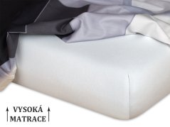 Jersey prostěradlo na vysokou matraci 180x200x25 EXCLUSIVE Stříbrné