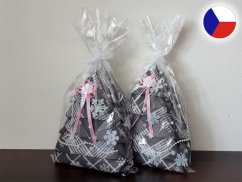 Dárkové utěrky Vánoční stromeček tmavě šedá/bílá 